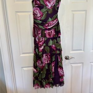Lulu's Dark Purple Floral Print Maxi Dress